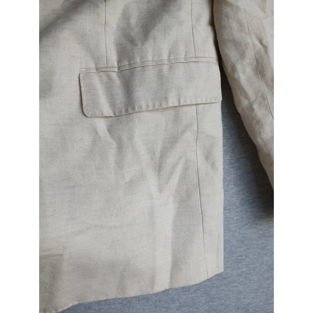 Banana Republic Blazer Mens 46 R Linen Flax Two Button Notch Collar Classic Fit